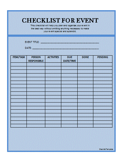 checklist template