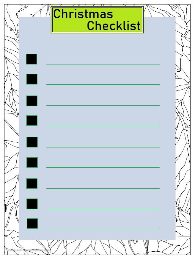 cute Christmas Checklist template