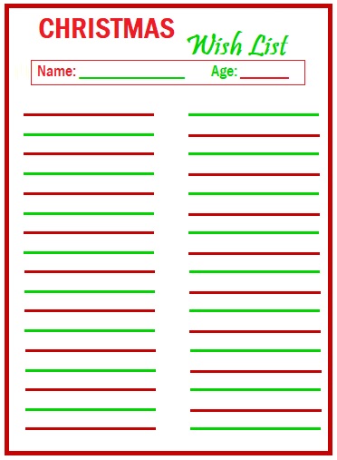 Christmas Packing List Template