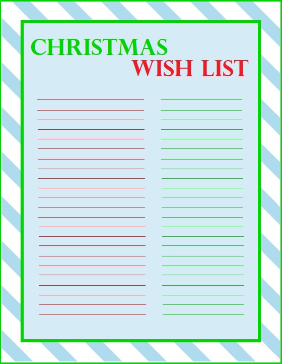 Christmas Wish List Template