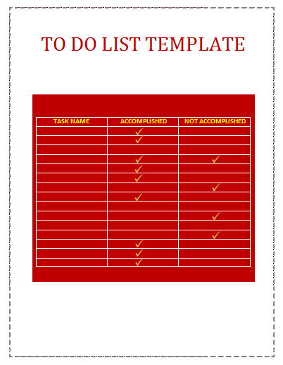 simple to do list template