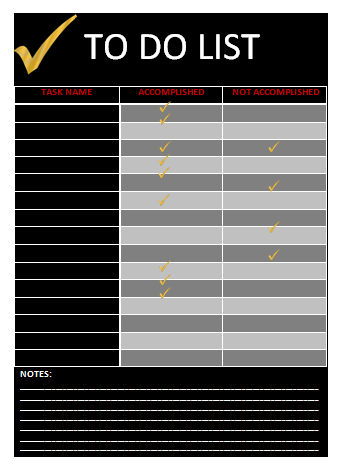 simple to do list template